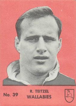 1968 Playtime Rugby Gum Famous Rugby Players - Red #39 Ross Teitzel Front